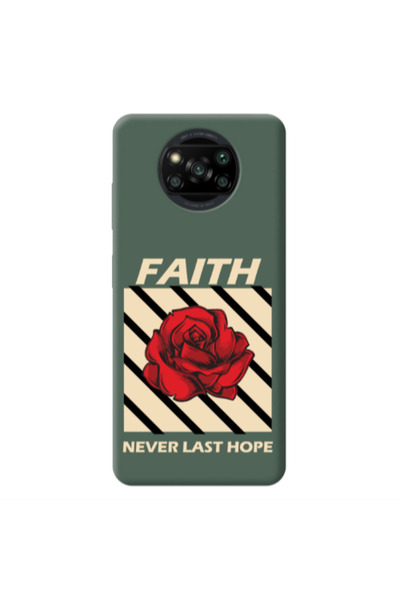 Other Xiaomi Poco X3 Pro Faith Never Last Hope Dark Green Colored Silicone TP...