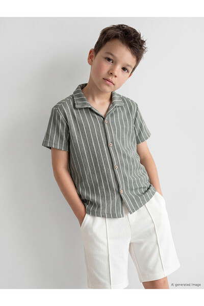 LC Waikiki Lcw Kids Green Striped Boys' Set