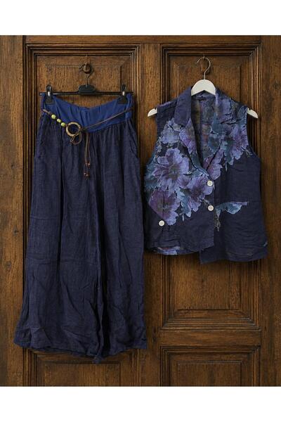 MENSAR OTANTİK 100% linen vest and trousers set, standard size 38/46, fits up...