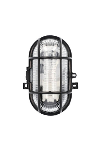OEM Lampă ovală neagră 60W cu grilaj de protecție din plastic, protecție la u...