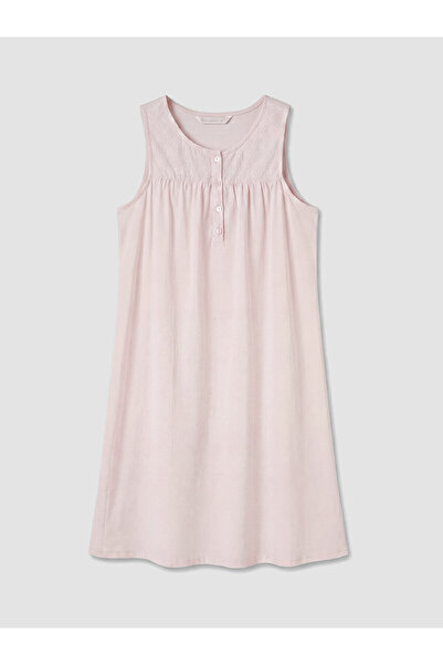 LC Waikiki Vizyon New Season Crew Neck Embroidered Maternity Nightgown