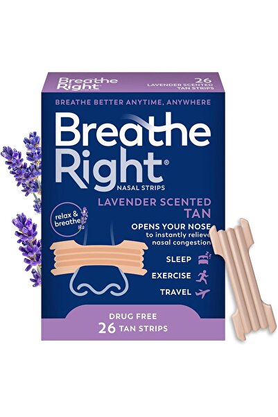 Breathe Right Nasal Strips Lavender Scent Extra Strength Tan, Snoring Solutio...