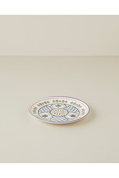English Home Harmony Talavera Porselen Pasta Tabağı 21 cm Beyaz - Lacivert