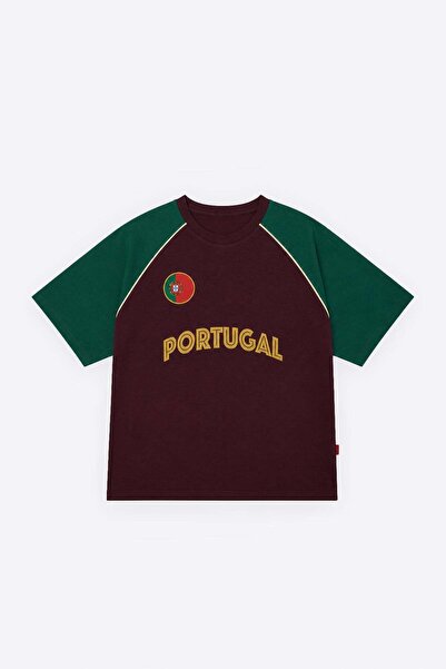 VAMOSCLO FIFA SVETSKO KUPA 26™ Portugal Oversize T-Shirt Bordo Crvena