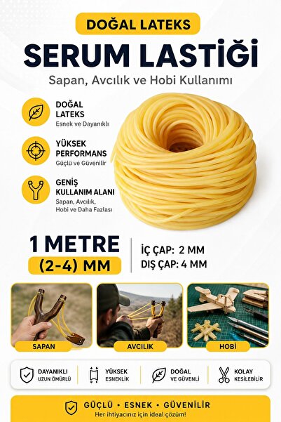 Hobialem 1 Metre (2-4) mm Doğal Lateks Serum Lastiği – Sapan, Avcılık ve Hobi...