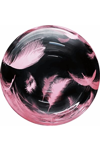 OEM Balon PVC cu bule și imprimeu cu pene roz