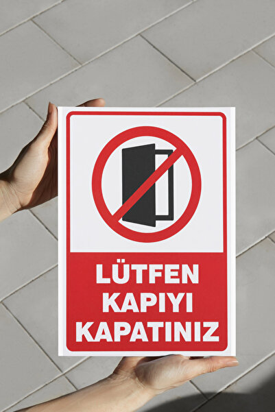 Happynesso "Please Close the Door" Warning Sign 25X35 cm – Foil Printing on F...