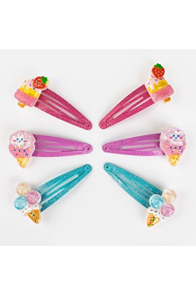 OEM Set 6 buc clame de păr pentru fete cu înghețată, multicolore, look jucăuș...