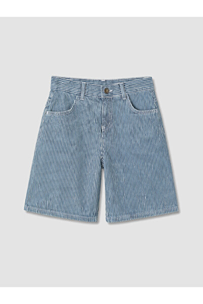 LC Waikiki Özmarka New Season Regular Fit Striped Boys' Jean Shorts