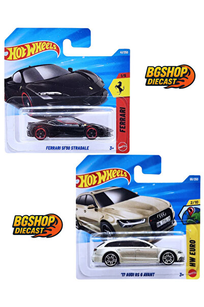 HOT WHEELS Ferrari SF90 Stradale (black) - 17 Audi RS 6 Avant (2 li Set)