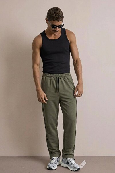 comstar Men's Comfortable Khaki Sweatpants with Elastic Pockets