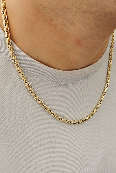 deluxe takı ve giyim Gold Color King Chain Men's Necklace