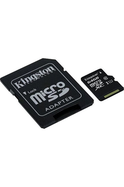 Kingston Canvas Select microSDXC 64GB U1 V10 A1 UHS-I 80MB/s Με Αντάπτορα