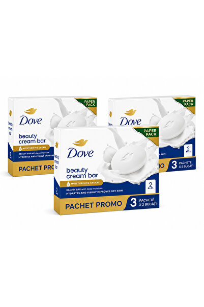 Dove Beauty Cream Bar, Pachet Promo 3 x (2 x 100 g), 6 Săpunuri Solide, Total...