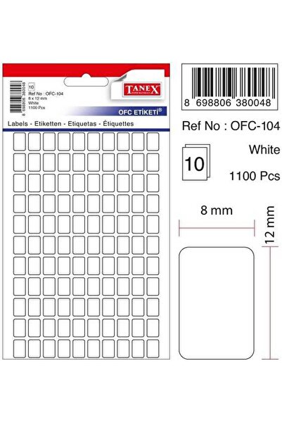 Tanex ملصق 10Lu Ofc-104 أبيض - عبوتان