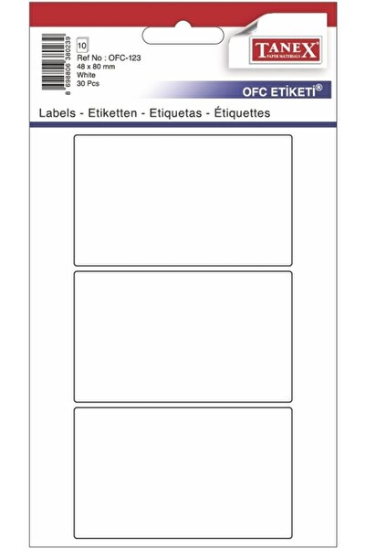 Tanex Label Ofc-123 48X80 10Lu White 2 Packs