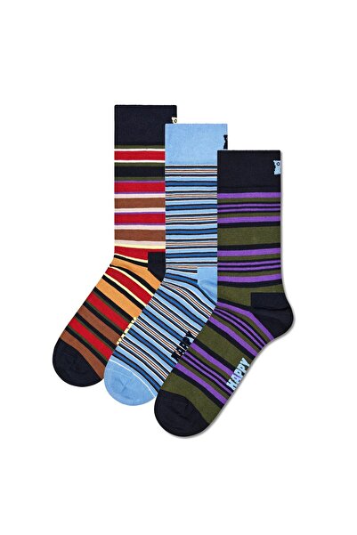 Happy Socks Unisex Socken, 3er Pack - Graphic Socks, Geschenkbox, Streifen, B...