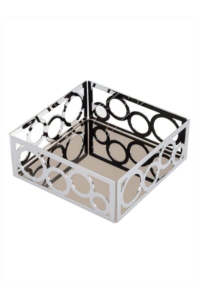 Paşabahçe Bubble Metal Square Napkin Holder, Stylish Tableware Accessory