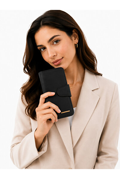 Mondschein Glanzia Niora Noir Women's Wallet with Snap Closure and Large Phon...
