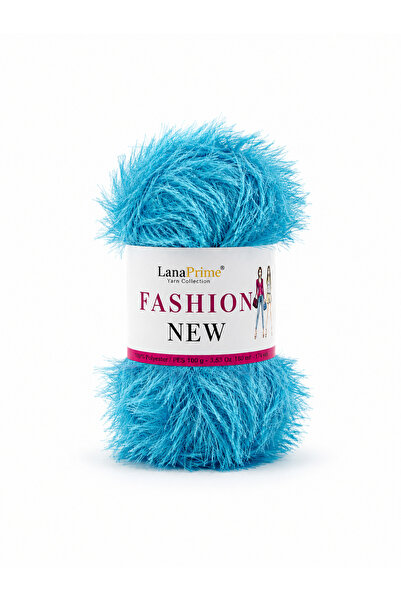 Lanaprime Fashion-New Eyelash Yumoş Νήμα Πλεξίματος Φαντασίας - 102 Τυρκουάζ