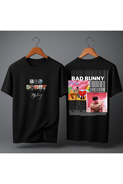 MAGORS Bad Bunny Back Printed Oversize Unisex T-Shirt Crew Neck Cotton Women ...