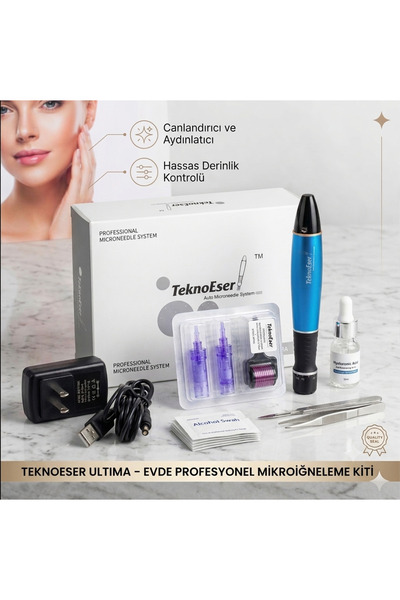 TeknoEser Ultima Profesyonel Mikroiğneleme Cihazı ve Evde Cilt Bakım Dermapen...