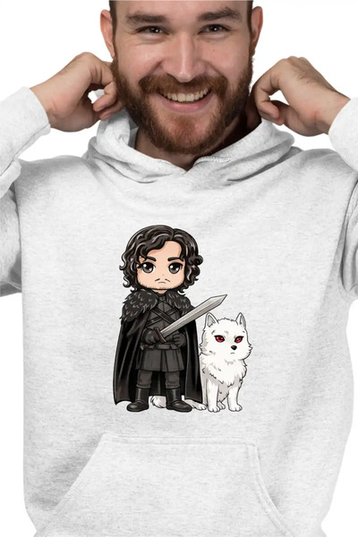 OEM Hanorac Barbati Game of Thrones Jon Snow Ghost Wolf