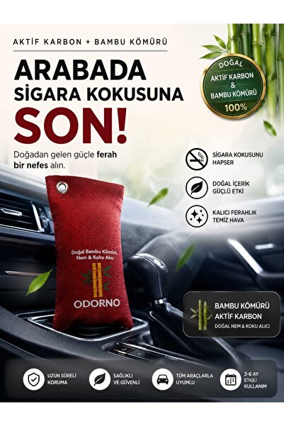 OdorNo Araba Koku Giderici - Sigara Ve Kötü Koku Önleyici Bambu Kömürü 75 Gr