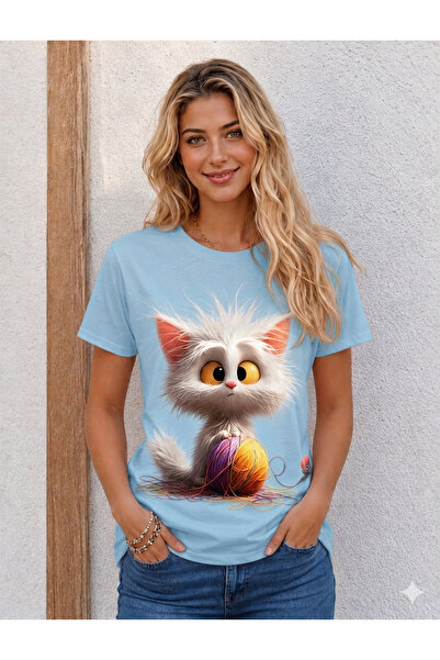 VODEXA Unisex Oversize T-Shirt Shashi Cat Printed 100% Cotton T-Shirt Comfort...