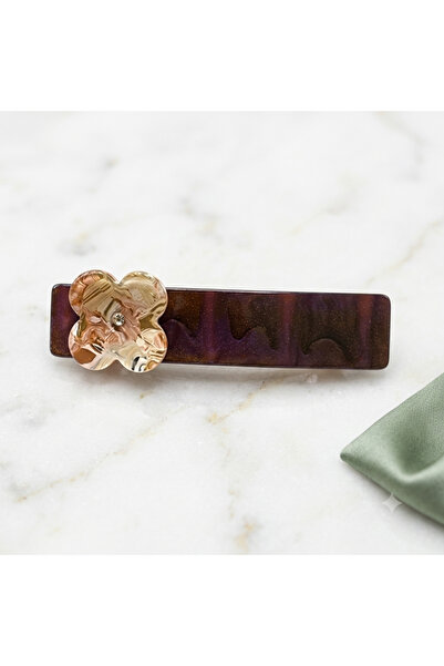Srctech Floral Patterned Otomat Buckle Hair Clip