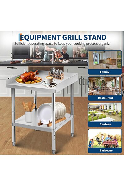 Garvee - NSF Certified Stainless Steel Table - 650 lb Capacity with Adjustabl...