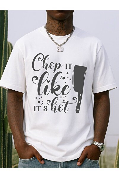 BASEPULSE تي شيرت رجالي بتصميم طاهي مضحك بطبعة "Chop It Like It's Hot"، قميص ...