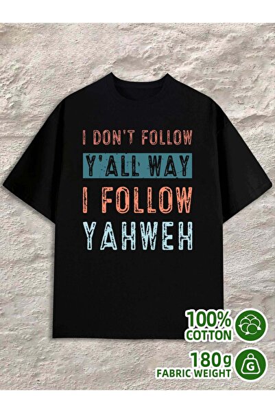 2mcup تي شيرت Y'all Way مطبوع للرجال، 180 جرام، 100% قطن، أنيق باللون الأسود،...