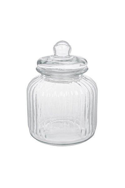 OEM Recipient decorativ din sticlă pentru bomboane, cu capac, transparent, 3-5l
