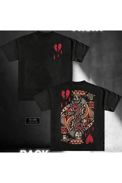 STITCHLY Men'S 220G Pure T-Shirt Printed with Poker Skeleton Card Pattern, Au...