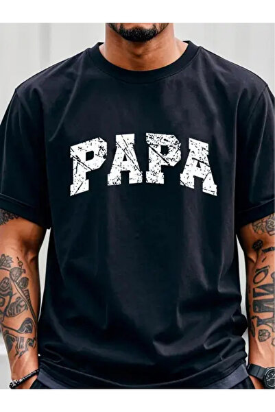 2mcup قميص رجالي كبير الحجم بطباعة PAPA - قميص برقبة دائرية سريع الجفاف وماص ...