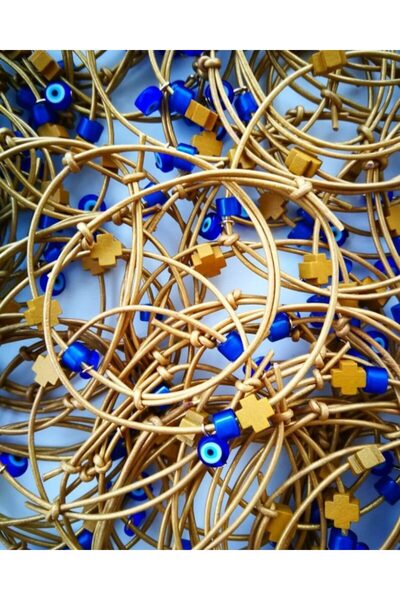 Handmade Σετ 50 τεμαχίων βραχιόλια βαπτιστικά με μπλε μάτι
