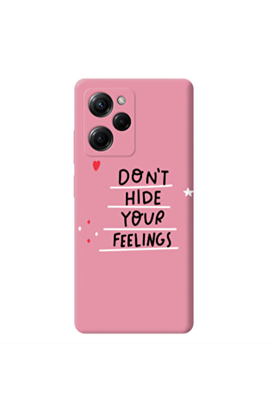 Other Xiaomi Poco X5 Pro Dont Hide Your Feelings Pink Colored Silicone TPU Θήκη