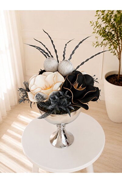 Evaart GÜMÜŞ EVA ÇİÇEK ARANJMANI HEDİYELİK YAPAY ÇİÇEK EV&SALON&OFİS&SÖZ&NİŞA...