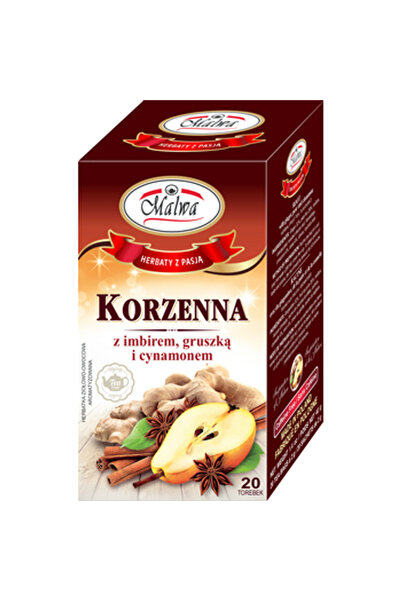 Malwa Ceai de fructe cu plante aromatice, ghimbir, pară și scorțișoară 20 x 2g