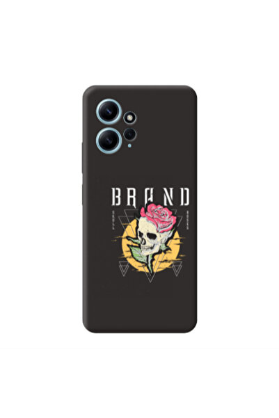 Other Xiaomi Redmi Note 12 4G Skull Roses Black Colored Silicone TPU Θήκη