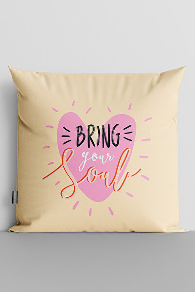 TicaretJet غطاء وسادة لغرفة الأطفال مطبوع عليه عبارة "Bring Your Soul" مطبوع ...