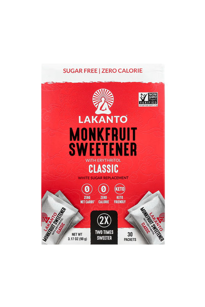 Lakanto Monkfruit Sweetener Classic Packets 2X (30 ct) 90 G