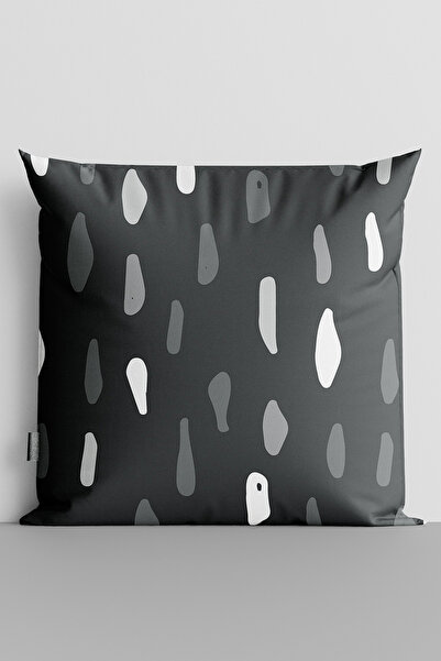 TicaretJet Gray and White Vertical Lines Double Sided Digital Printed Throw P...