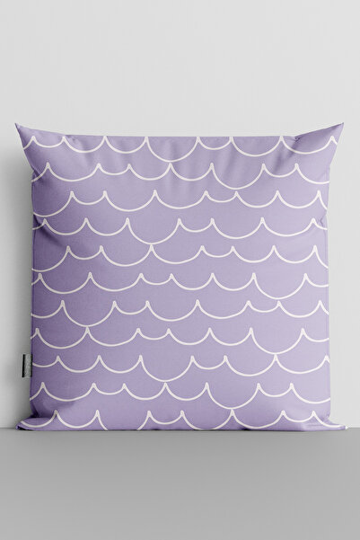 TicaretJet Wavy Lines Double Sided Digital Printed Throw Pillow Cover - 1574