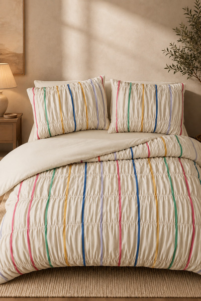 Ricco Lifes Drawstring Double Summer Bomb Cotton Duvet Cover Set