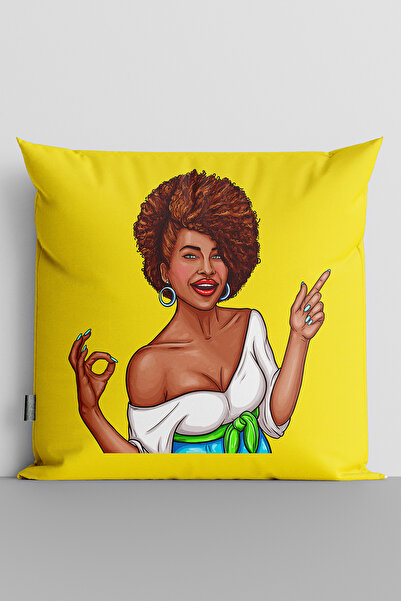 TicaretJet غطاء وسادة مطبوع رقميًا على الوجهين للنساء من Popart - 177