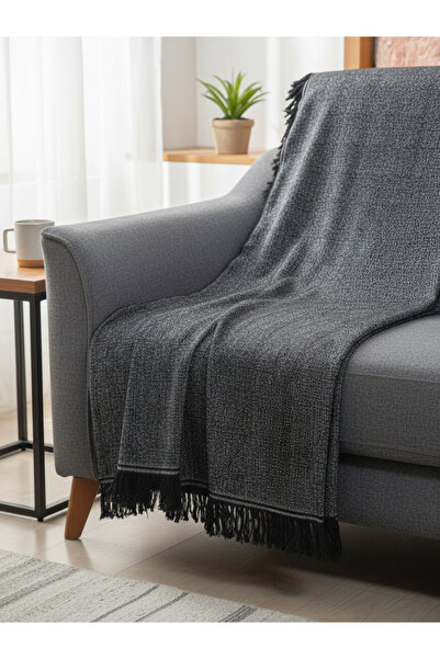 Myevilla غطاء أريكة My Evilla Anthracite أنيق وعصري مع حواف مزخرفة وقاعدة غير...
