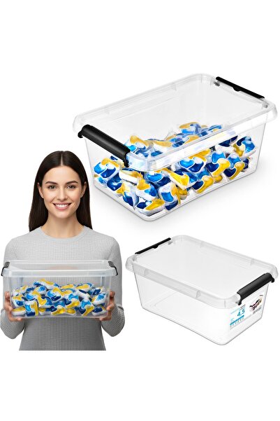 EDANTI Cutie de plastic cu capac pentru depozitare, pentru accesorii, haine, ...