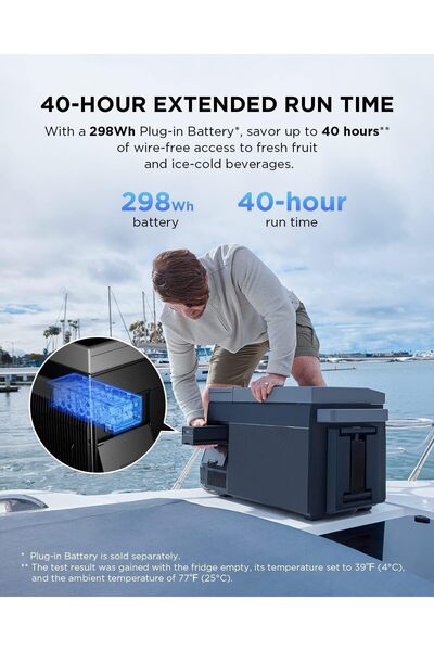 EF ECOFLOW ECOFLOW 298Wh Plug-in Battery for GLACIER Coolbox Up to 40 Hours P...